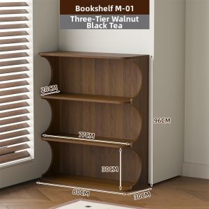 AMU·PIGGY | Retro Style Bookshelf Free-standing Wall-mounted Layered Book Storage Rack