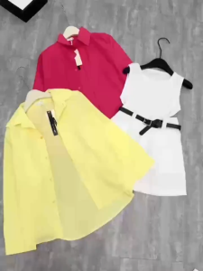 MK_ Set đi biển 4 món đồ đi biển set áo trong Tăm kèm nịt mix áo Khoác Mango & quần short Kaki