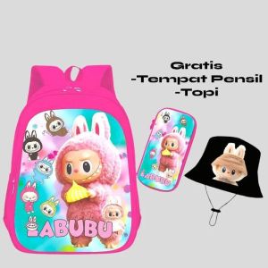 "NIQABIS"Tas Ransel 3in1 Labubu Viral Ransel Sekolah Anak PAUD TK SD