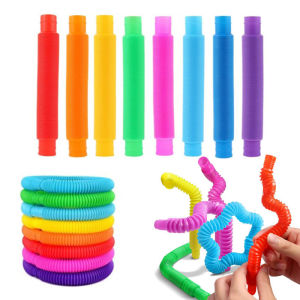 5/10 Pcs Pop Tubes Sensory Fidget Tubes with Autism Classroom Prizes Gifts Fidget Toy Sensory Learning Tubes for Anxiety