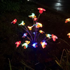20 LED Solar Powered Outdoor Lights Lawn Lamp Garden Tree LED Balls Bees Ground Plug Light Landscape Waterproof Light 203