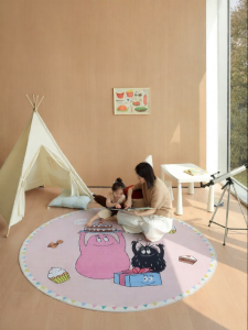 SAIBOSI | Detachable Double Layer Round Carpet Machine Washable