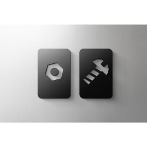 CIFbuy | Male and Female Toilet Symbol Sign - 3mm Acrylic Laser-cut Home Studio Lounge Restaurant Hotel Door Sign - Self Adhesive