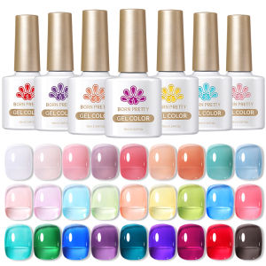 Sơn Móng Tay Gel Trong Suốt Màu Nude BORN PRETTY 10ml Sơn Bóng Dạng Thạch Bán Vĩnh Cửu Dùng Đèn UV/LED Làm Móng Nghệ Thuật Nhiều Màu Sắc Chất Liệu Nhựa