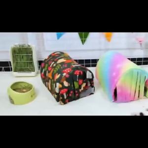Washable Guinea Pig Tunnel with Curtains Cozy Hamster Hideout Fit for Small Animals Soft Accessories for Hamster and Chinchilla