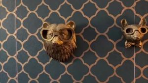 Animal Heads Wall Decor Animal Sculptures Wall Decor Resin Animal Head Wall Hanging Decoration for Living Room Bedroom