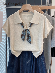 La Chapelle | Old Money Style Polo Collar T-shirt Womens Casual