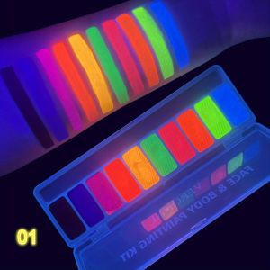 10 Colors Glow Fluorescent Neon Oil Face Body Art Paint UV Glow Oil Painting Halloween Party Fancy Dress Beauty Makeup Cosmetics