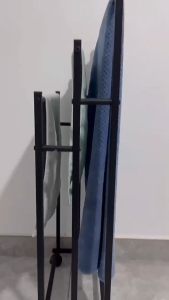 3 Layer Bathroom Towel Rack with Wheels Free Standing Towel Racks for Bathroom Metal Storage Rack Drying Rack Non-Perforated Towel Hanger For Hotel Bathroom Bedroom