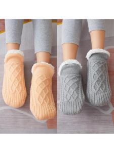 Tất Lót Sàn Trẻ Em Dày Dặn Chống Trượt Giữ Ấm Chống Trượt Vải Nhung Coral Tất Lót Sàn Trong Nhà Cho Trẻ Em Mùa Đông