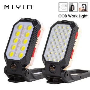 MIYIO 8000LM Ultra Bright LED Work Light USB Rechargeable Portable Flashlight Adjustable Waterproof Camping Lantern Magnet with Power Display