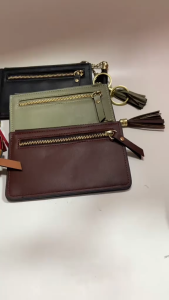 Womens Wallets Tassel Fashion Color with Gold Chain Keychain Wallet for Women