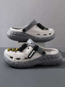 Mens 2024 New Summer Outdoor Wear Thick Bottom Heightening Slippers Casual Anti-slip Beach Shoes Comfortable Breathable Sandals