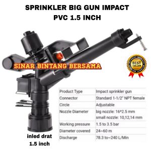 SPRINKLER IMPACT BIG GUN PVC INLED 1.5 INCH