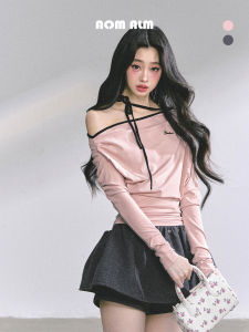 SHAOYEYAN | Korean Style Off-shoulder Halter T-Shirt