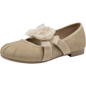 Giày Đế Bằng Mary Jane DUSTO Kiểu Pháp Mùa Thu Màu Nâu Hoa Hở Mũi Đế Mềm Giày Ballet Đế Bằng Đế Cao Su Chống Trượt