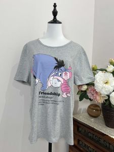 Export Disney Leisure Card Ventilation Print Loose round Neck Pure Cotton T-shirt Female Eeyr Pijie