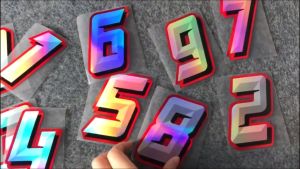 Number Sticker Waterproof Stickers for Motorcycle Race Decals Vinyl Reflective Numbers Label Sports Numeric Decal
