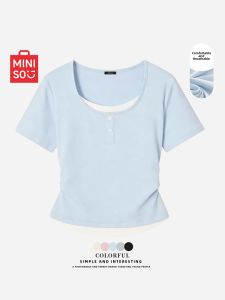 Miniso | U-neck Waist-accentuating Slimming T-shirt Womens Top