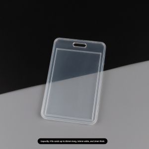 Lightweight Double-Sided Transparent Student ID Card Holder Campus Meal Card Access Control Card Anti-Loss Spring Rope