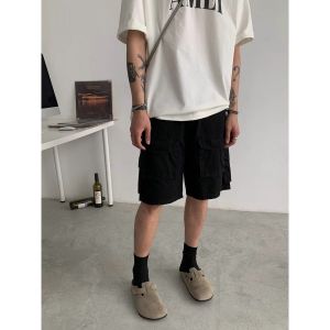 American Retro Loose Straight-leg Profile Washed Old Paratroopers Parka Shorts Men and Women Multi-Pocket Casual Shorts