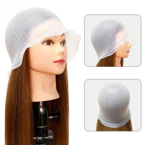 Salon Hair Colouring Highlighting Dye Cap Reusable Tint Hair Colouring Hat With Crochet Hooks Professional Haircut Tool Supplies