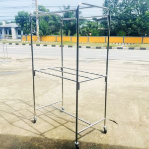 ราวตากผ้าสแตนเลส ยาว1เมตร-1.5เมตร  ทรงตัวยู ใส่ล้อล็อคได้ พร้อมส่ง!!