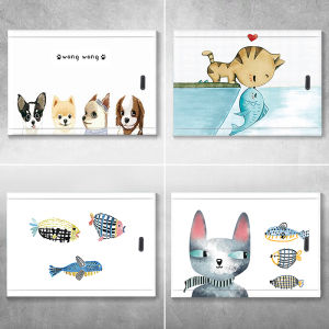 Cartoon Cat Dog Meter Box Sticker Self Adhesive Personality Wall Decal Restaurant Kitchen Decorative Painting Cute Cat