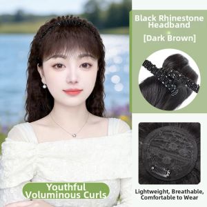 Is a wig | Natural White Hair Concealing Front Fringe Wig Integration With Headband