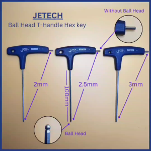 Ready Stock in SG. JETECH Ball Head T-Handle Hex key set 2mm  2.5mm  3mm. Length is 100mm