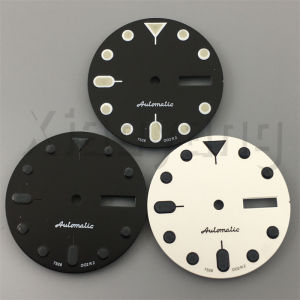 29mm NH36 Sterile Watch Dial Black White Dial With Green Luminescence Index Suitable For NH36 Movement Replacement Watch Parts