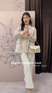 Mayoutfit.id Arkany Shirt | Kemeja Wanita Katun Kombi Lace Brukat Bordir Bunga Payet Office Look