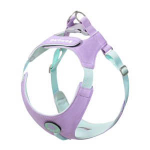 BORORO Dog Harness Adjustable Comfort 360 Wrap Design Color Block Pattern No Tangle For Outdoor