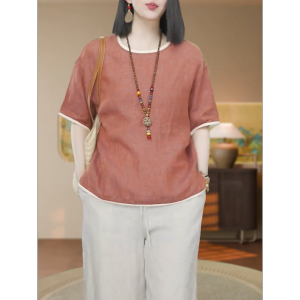 QINGNAER | Vintage Stylish Casual Big Size Short Sleeve T Shirt
