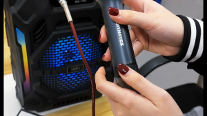 RAYHAYES Rechargeable Dynamic Microphone Wired with 5 Meter Waterproof Tensile Cable for Karaoke