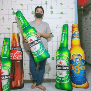 GỐI ĐA NĂNG GỐI ÔM CHAI BIA SIZE LỚN VẢI NHUNG MỀM MỊN AN TOÀN CHO BÉ ẢNH THẬT