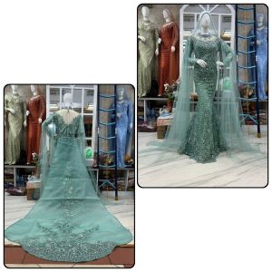 Gaun Pengantin Slim Dress Ekor Chongsam