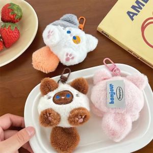Hoạt Hình Mèo Sang Trọng Móc Khóa Đáng Yêu Mềm Mại Sang Trọng Nhồi Bông Thỏ Búp Bê Móc Khóa Kawaii Đồ Chơi Gấu Mặt Dây Chuyền Có Đuôi Treo Phụ Kiện