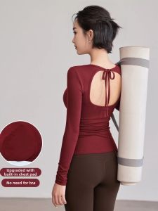 SKINOFSKIN | Backless Padded Yoga Top Long Sleeve