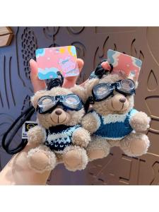Cute Cartoon Plush Brown Bear Keychain