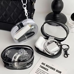 INS Kotak Penyimpanan Kabel Data Bening Tas Penyimpanan Headset Perjalanan Luar Ruangan