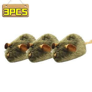 1/5Pcs Interactive Mouse Plush Cat Toy Squeaky Imitation Mouse Bite Resistant Kitten Chew Toy Pet Interactive Supplies