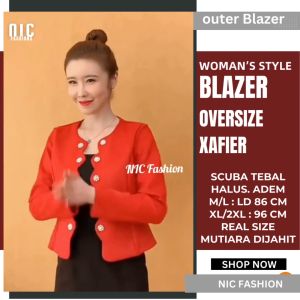 Blazer Kantor Wanita Oversize Lengan Panjang Korea Style Kekinian Outer Kantor Xavierra - NIC Fashion