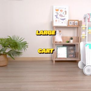 BABIBO Large Ice Cream Pushcart Counter Playset for Kids Pretend Play by WISHLAND