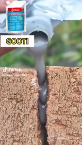 GOOTI 10S Quick-Drying Elastic Cement Caulking Glue 500G Plugging Coating Ground Crack Repair Glue Grout Super Waterproof Anti-Cracking High Elasticity Easy to Operate Repair Ground Exterior Wall Window Roof Tile Floor Cement Crack Concrete Leakage