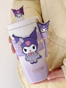 Cute Portable Insulated Stainless Steel Water Bottle with Straw Birthday Gift for Girls Coffee Drinkers Aesthetic Beverage Container