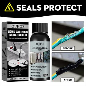 30/50ml Isolasi Lem Kabel Listrik Anti Air Cairan lem Glue Hitam/Putih