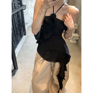 เสื้อกั๊กสายเดี่ยวคอวีแขนกุดทรงเข้ารูปสำหรับผู้หญิงในช่วงฤดูร้อนปี 2025 ทรงเข้ารูป แขนกุด ทรงเข้ารูป แขนกุด