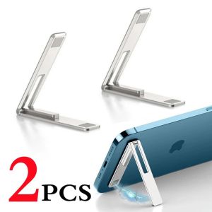 Universal Ultra-thin Magnetic Foldable Mobile Phone Holder Bracket Metal Alloy Desktop Cell Phone Stands Phone Support Kickstand