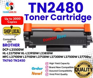 TN2480 TN760 TN2450 Toner Cartridge/DR2455 DRUM Unit for Use and Compatible with DCPL2550 HL-L2370 L2375 MFC-L2750
